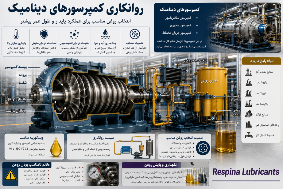 روغن کمپرسور سانتریفیوژ گریز از مرکز و محوری