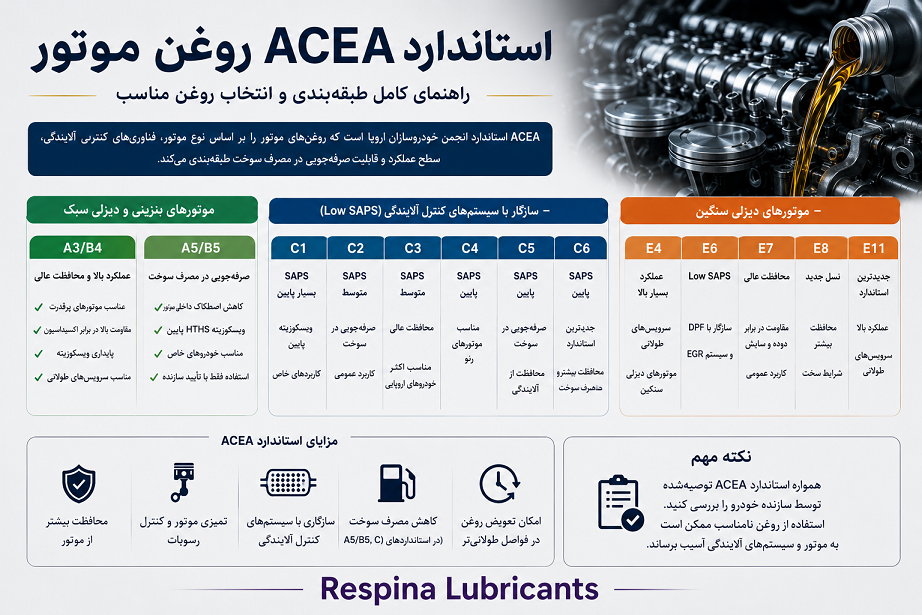 استاندارد روغن موتور ACEA
