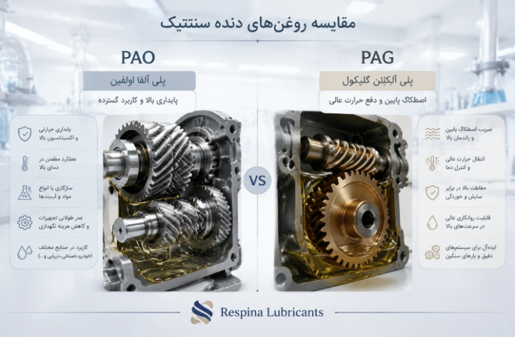 روغن دنده پایه سینتتیک PAO و PAG