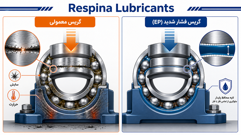 گریس فشار شدید EP چیست؛ تفاوت گریس معمولی و EP